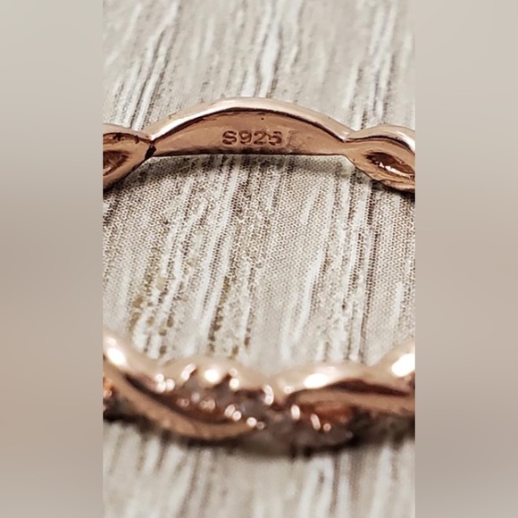 14k Rose Gold Ring with CZ Stones- Elegant and Beautiful - Picture 3 of 3